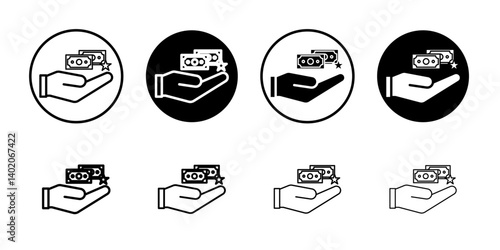 Cash bonus icon Flat illustration sign