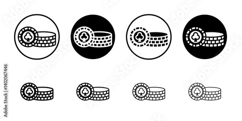 Casino chips icon Flat illustration sign
