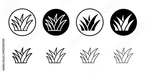 Grass icon Flat illustration sign