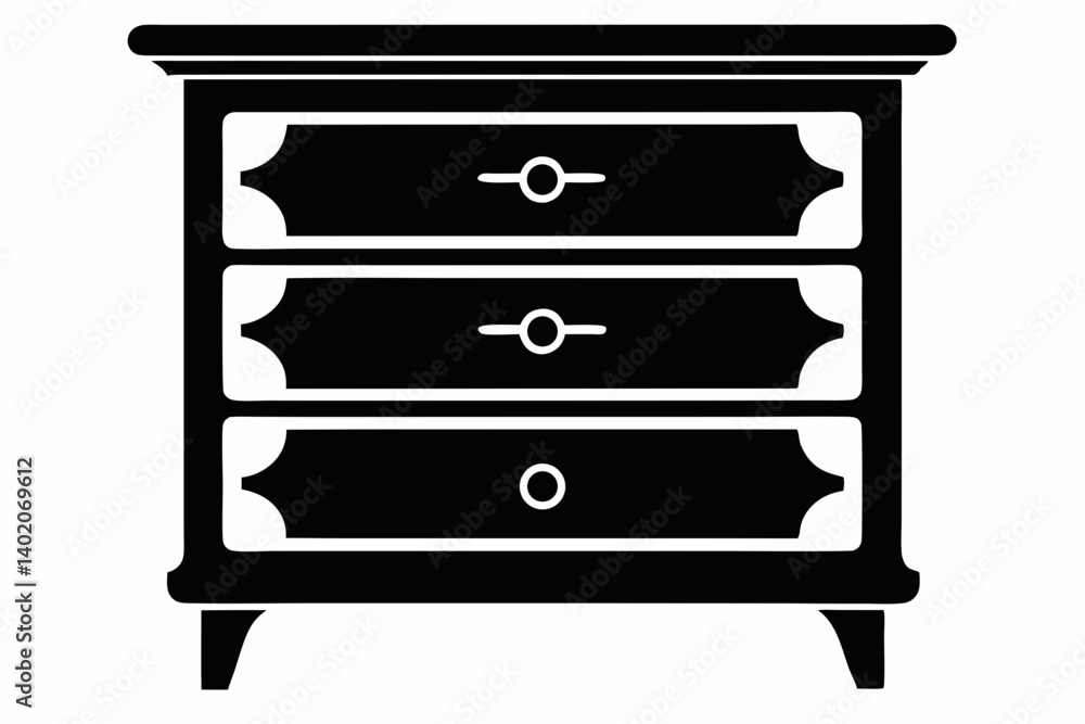 chest of drawers silhouette vector illustration chest of drawers silhouette vector illustration