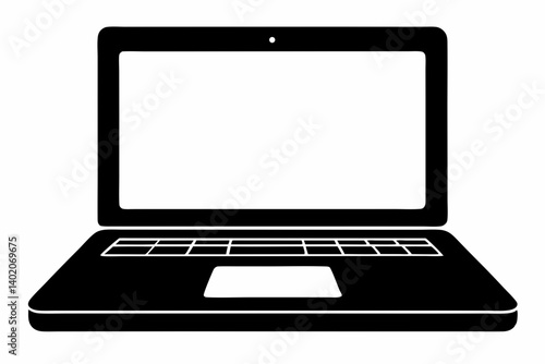 laptop silhouette vector illustration