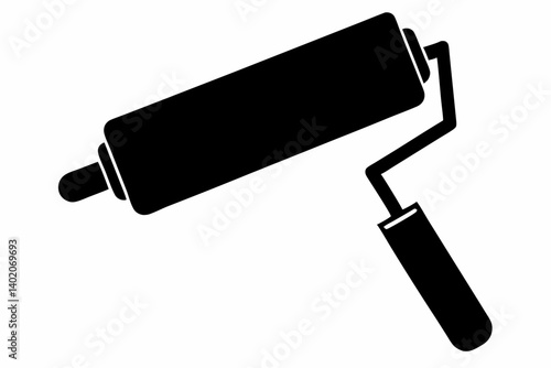 paint roller silhouette vector illustration