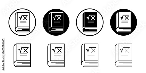 Maths book icon Flat illustration sign