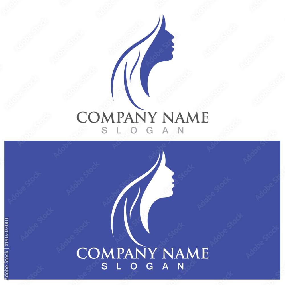 Fototapeta premium beauty woman logo and vector template