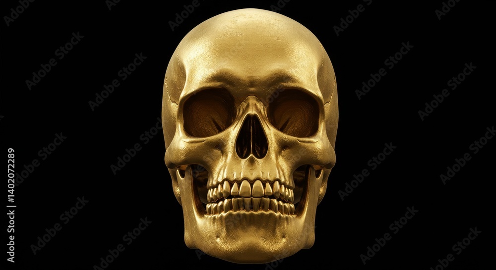 Golden Skull Design Element - Symbolic representation of mortality, wealth, power, mystery, and the passage of time. A striking for design projects Golden Skull Design Element - Symbolic representation of mortality, wealth, power, mystery, and the passage of time. A striking for design projects