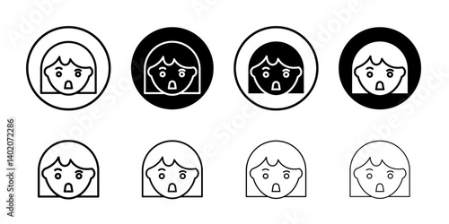 Shocked Girl icon Flat illustration sign