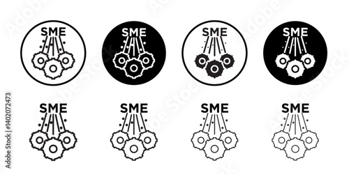 SME, small and medium enterprise icon Flat illustration sign