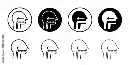 Swallowing reflex icon Flat illustration sign