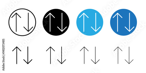 Up and down arrows icon Flat illustration sign