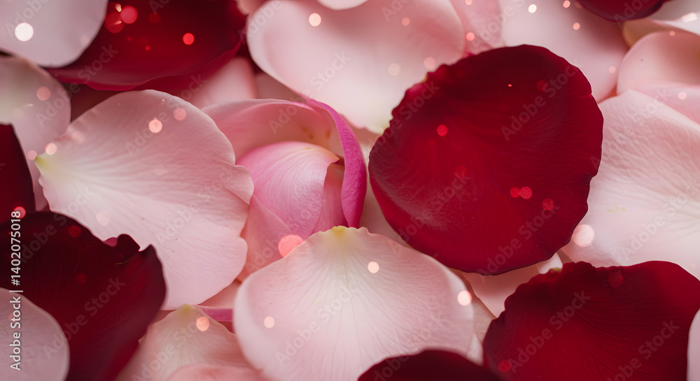 Fototapeta premium Elegant Rose Petal Background with Soft Bokeh