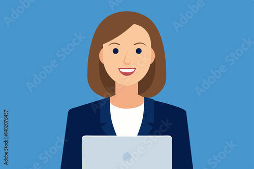 business woman with laptop