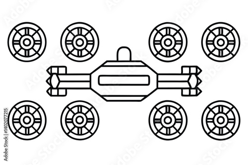 velocityhauler rx8 line art detailed japanese rotary engine sketch