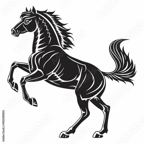  Dynamic Silhouette of a Running Horse