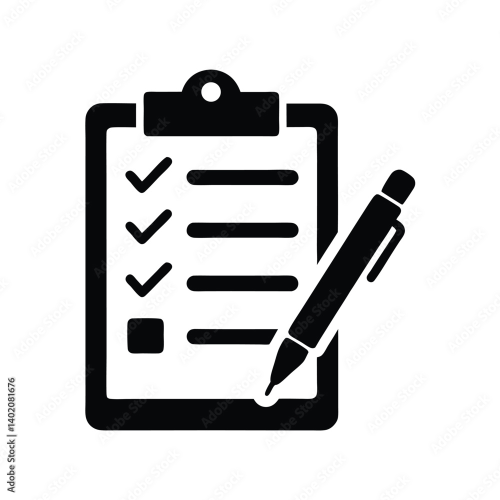 Clipboard with Check Mark and X Marks, Simple Flat Icon Design, Transparent Background Clipboard with Check Mark and X Marks, Simple Flat Icon Design, Transparent Background