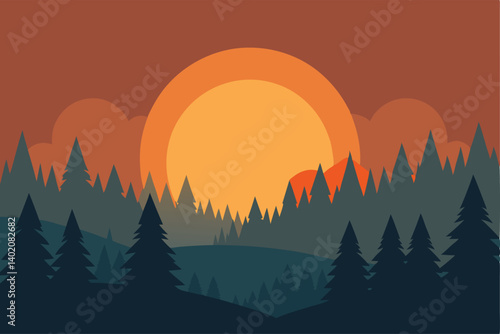 sunset in the mountains
