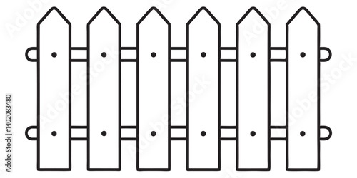 garden fence doodle hand drawn vector icon. Outline drawing garden wooden fence line clipart symbol vector illustration