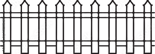 garden fence doodle hand drawn vector icon. Outline drawing garden wooden fence line clipart symbol vector illustration