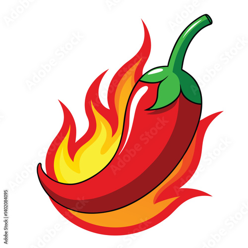 red chilli with firing vector