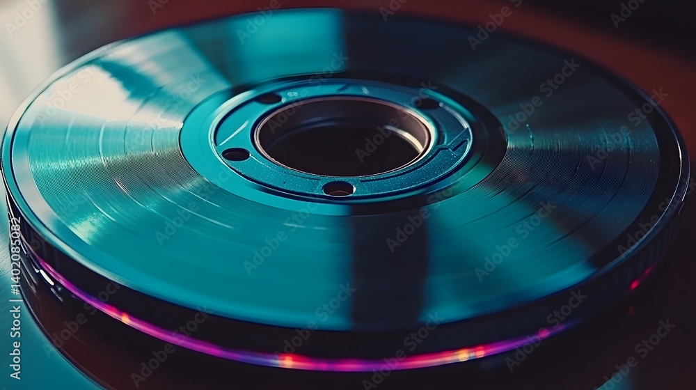 Closeup Teal Retro Reel to Reel Tape Recorder Closeup Teal Retro Reel to Reel Tape Recorder