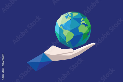 hand holding a globe