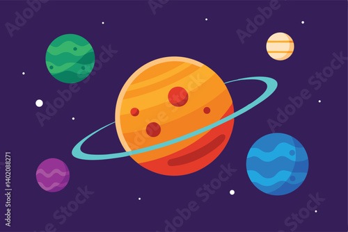 illustration of a rocket in the space