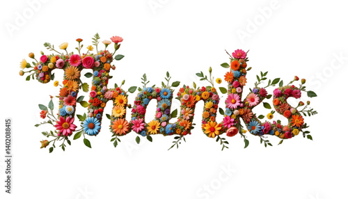 colourful font letter thanks  White background remove victor