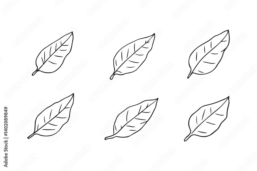 Banana leaf line art Banana leaf line art