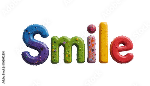 colourful font letter smile White background remove victor 