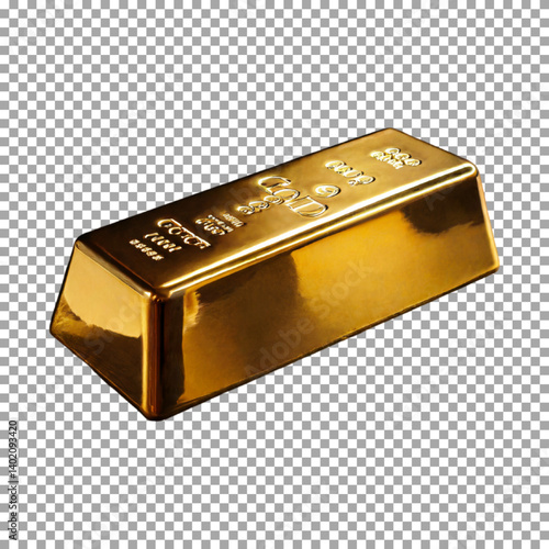 Gold bullion bar, gold ingot. Swiss gold. Business, 5000g Gold Bullion Bar for Wealth Accumulation and Investment on transparent background, png, psd
