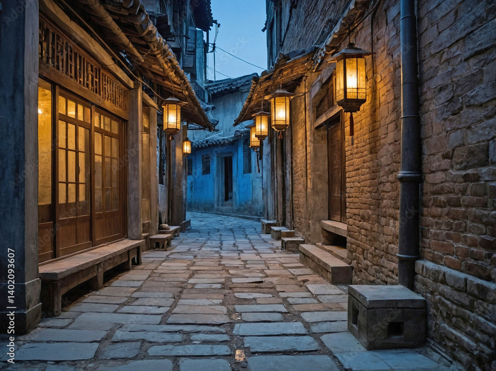 Under the Lanterns, Forgotten Street in an Ancient Quarter Under the Lanterns, Forgotten Street in an Ancient Quarter