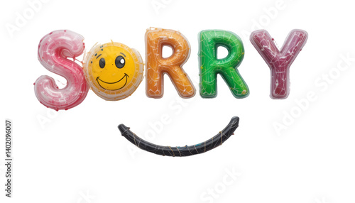 colourful font letter sorry White background remove victor
