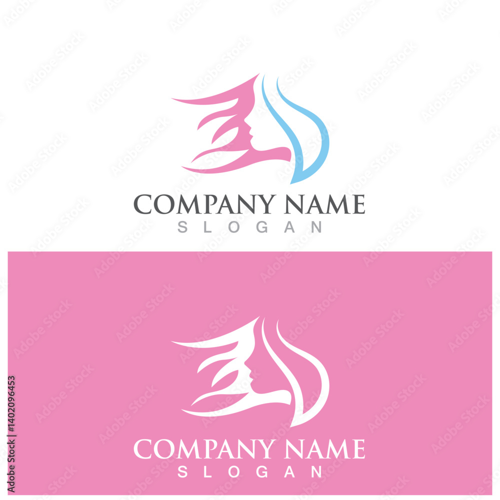 Fototapeta premium beauty woman logo and vector template
