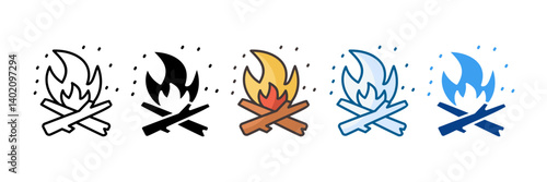 Bonfire Icon Set Multiple Style Collection