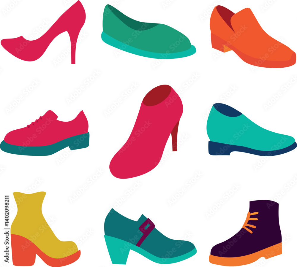different-shoes-vector-element-set different-shoes-vector-element-set
