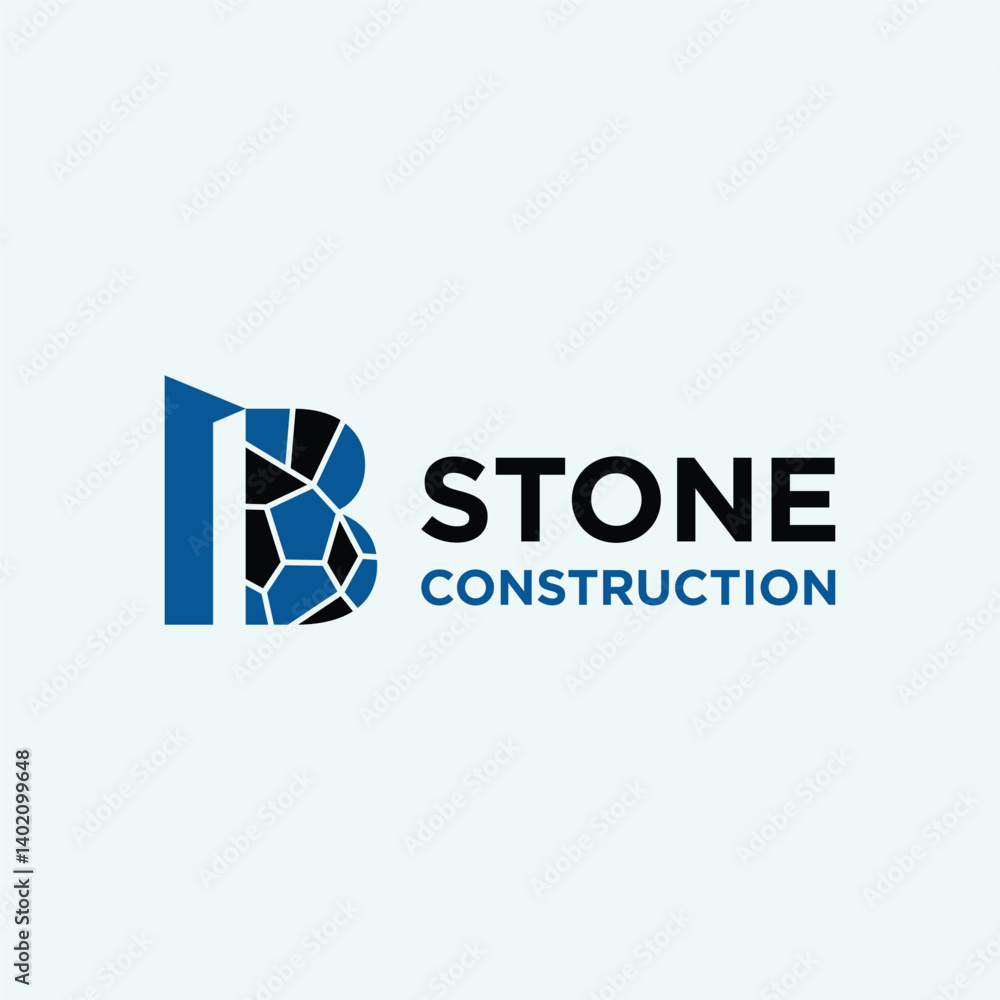 Fototapeta premium letter B stone Build concept logo design vector template