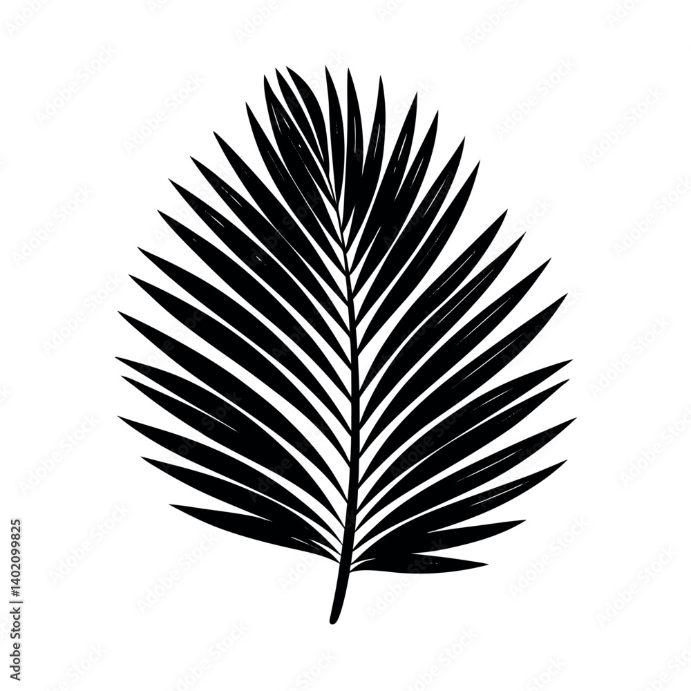 Stylish Black and White Palm Leaf Silhouette Stylish Black and White Palm Leaf Silhouette