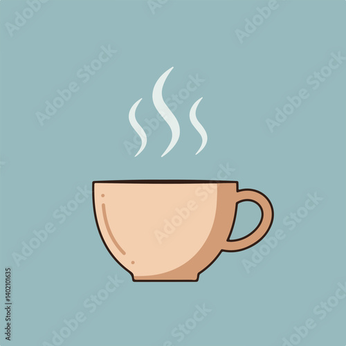 Vector illustration of cup of coffee with vapors
