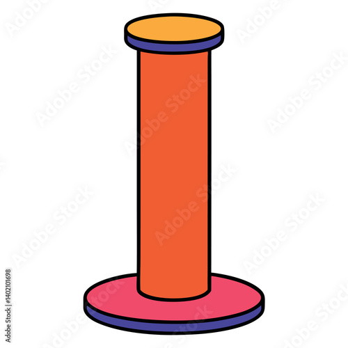 Scratching-post-illustration-whit-solid-colour-outline.