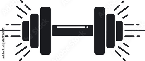 silhouette of a black dumbbell