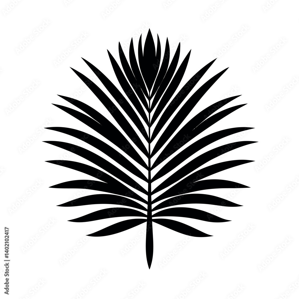 Stylish Black and White Palm Leaf Silhouette Stylish Black and White Palm Leaf Silhouette