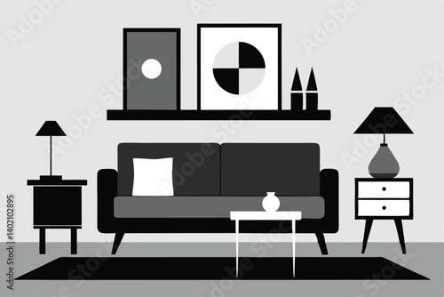 living room interior with fireplace