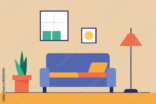 living room interior with sofa
