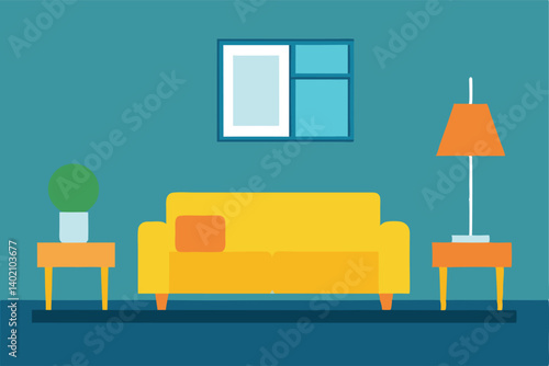 living room interior with sofa