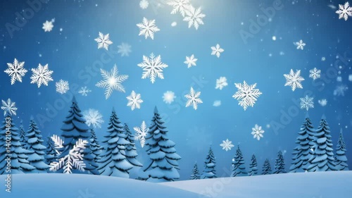 Wallpaper Mural Seamless Looping Blue Snowy Holiday Background for Christmas and Winter Video Torontodigital.ca