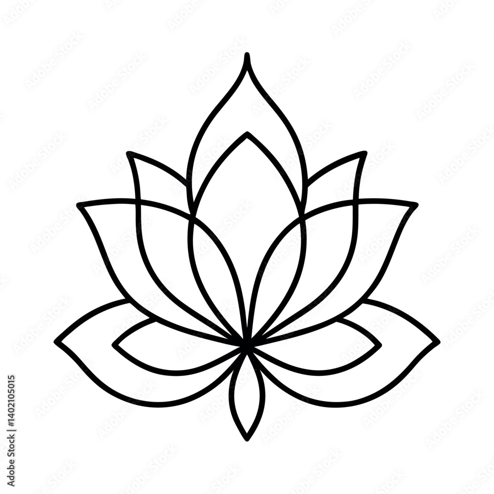 Ornate Lotus Flower Design in Black and White Ornate Lotus Flower Design in Black and White