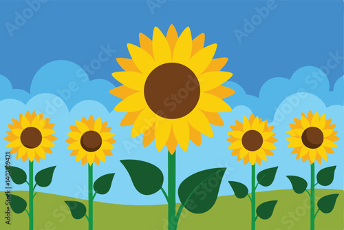 sunflower on a blue background