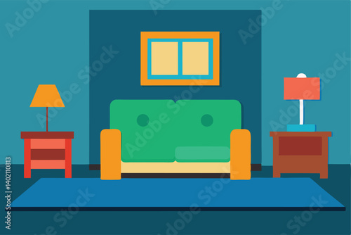 living room interior with sofa