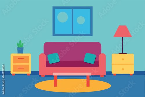 living room interior with sofa