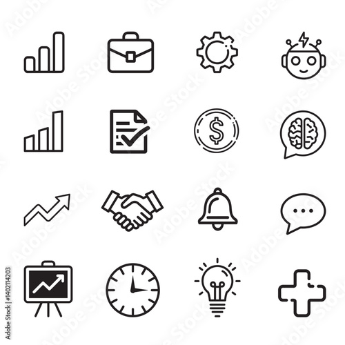 set of processional business icons vector