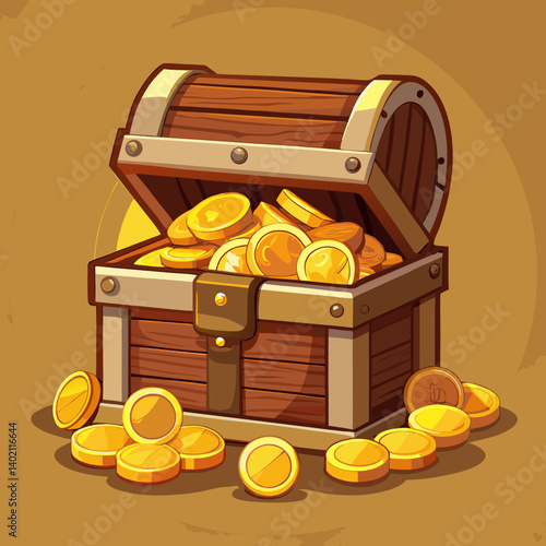 treasure chest with gold coins